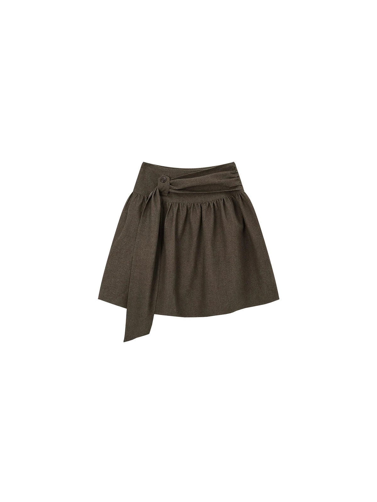 Asymmetric-Hem Draped A-Line Skirt