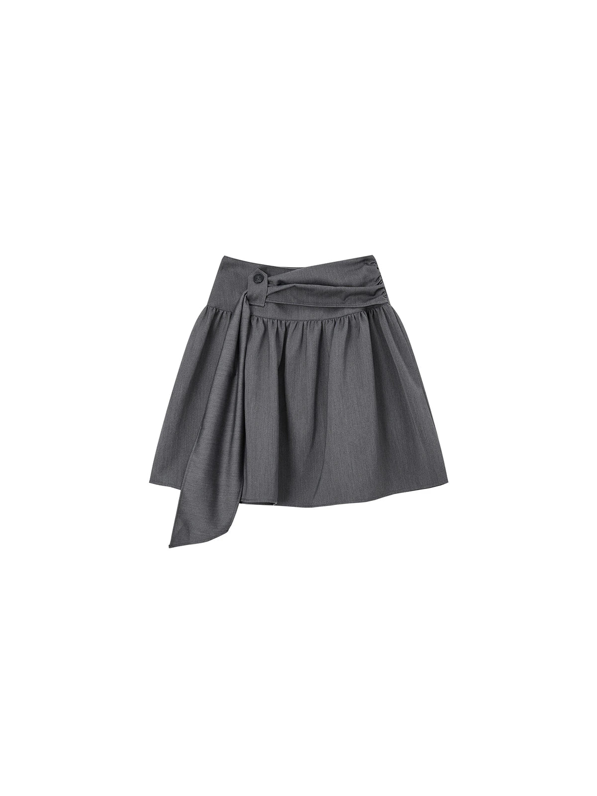 Asymmetric-Hem Draped A-Line Skirt