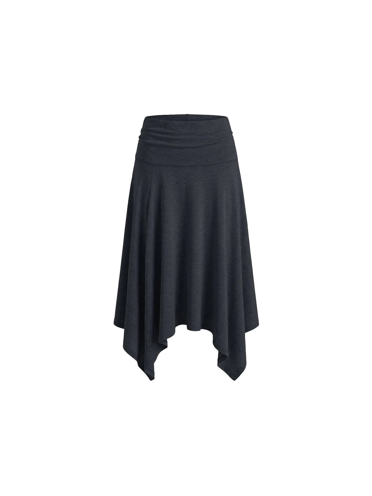 Asymmetric-Hem Midi Skirt