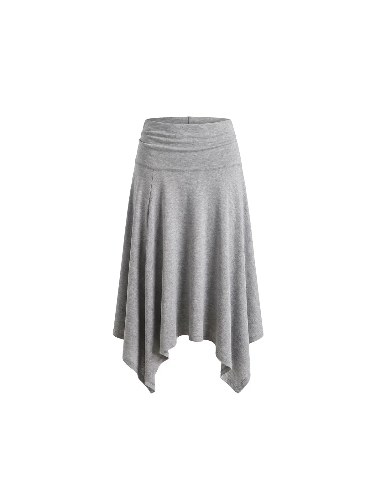 Asymmetric-Hem Midi Skirt