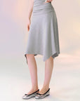 Asymmetric-Hem Midi Skirt
