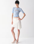 Asymmetric Lace-Panel Modal Skirt