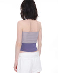 Contrast-Panel Halter Tie Top
