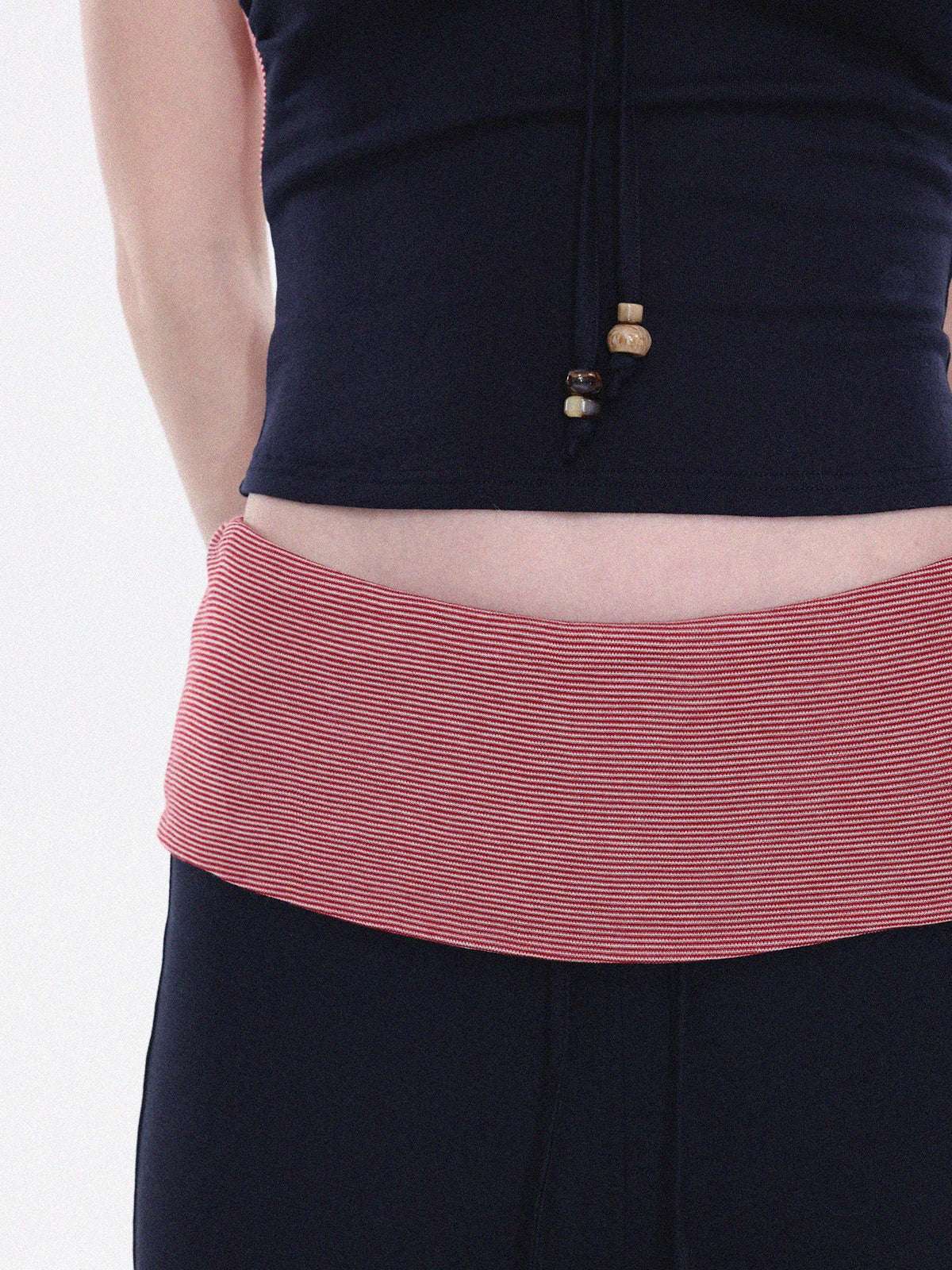 Contrast-Waist Micro-Flare Pants