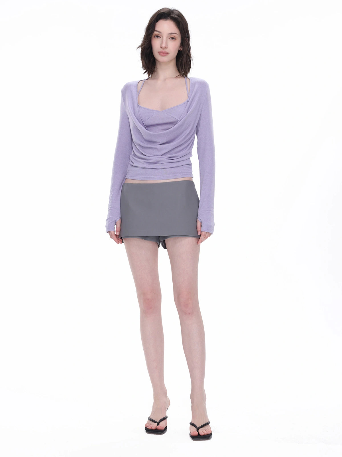 Cowl-Neck Two-Piece Top