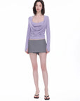 Cowl-Neck Two-Piece Top
