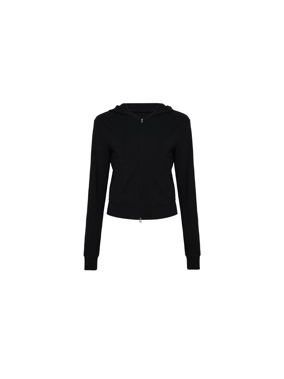 Cropped Two-Way Zip Hoodie