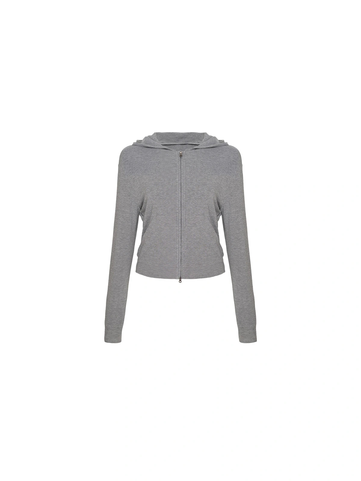 Cropped Two-Way Zip Hoodie