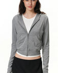 Cropped Two-Way Zip Hoodie