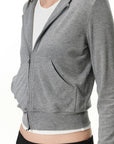 Cropped Two-Way Zip Hoodie