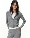 Cropped Two-Way Zip Hoodie