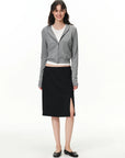 Cropped Two-Way Zip Hoodie