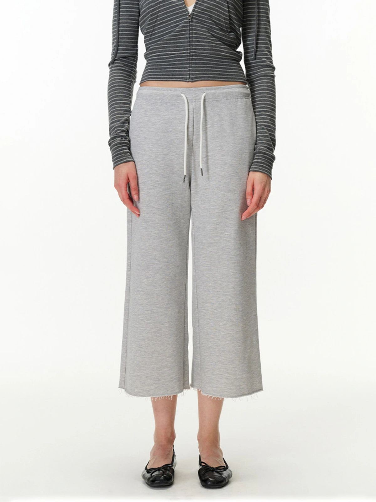 Cropped Wide-Leg Capri Pants