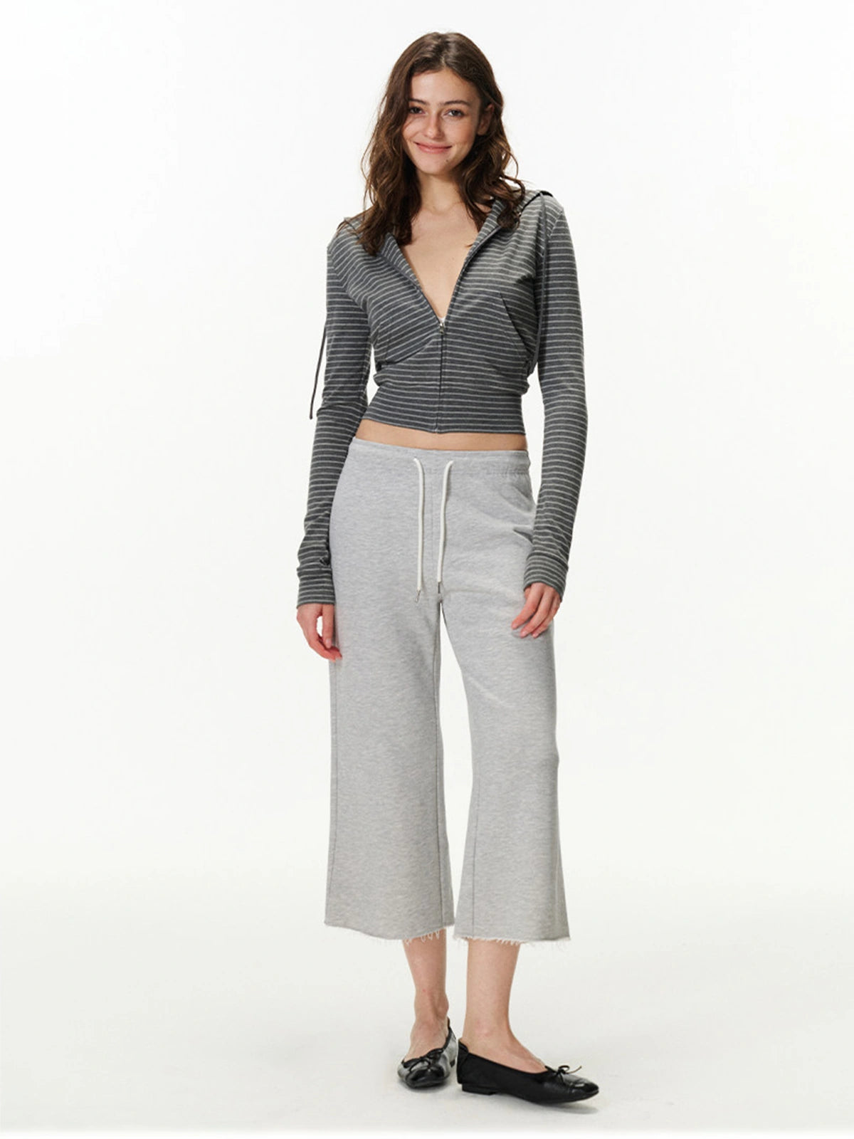 Cropped Wide-Leg Capri Pants