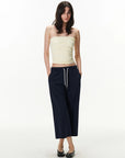 Cropped Wide-Leg Capri Pants