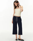 Cropped Wide-Leg Capri Pants