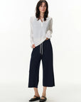 Cropped Wide-Leg Capri Pants