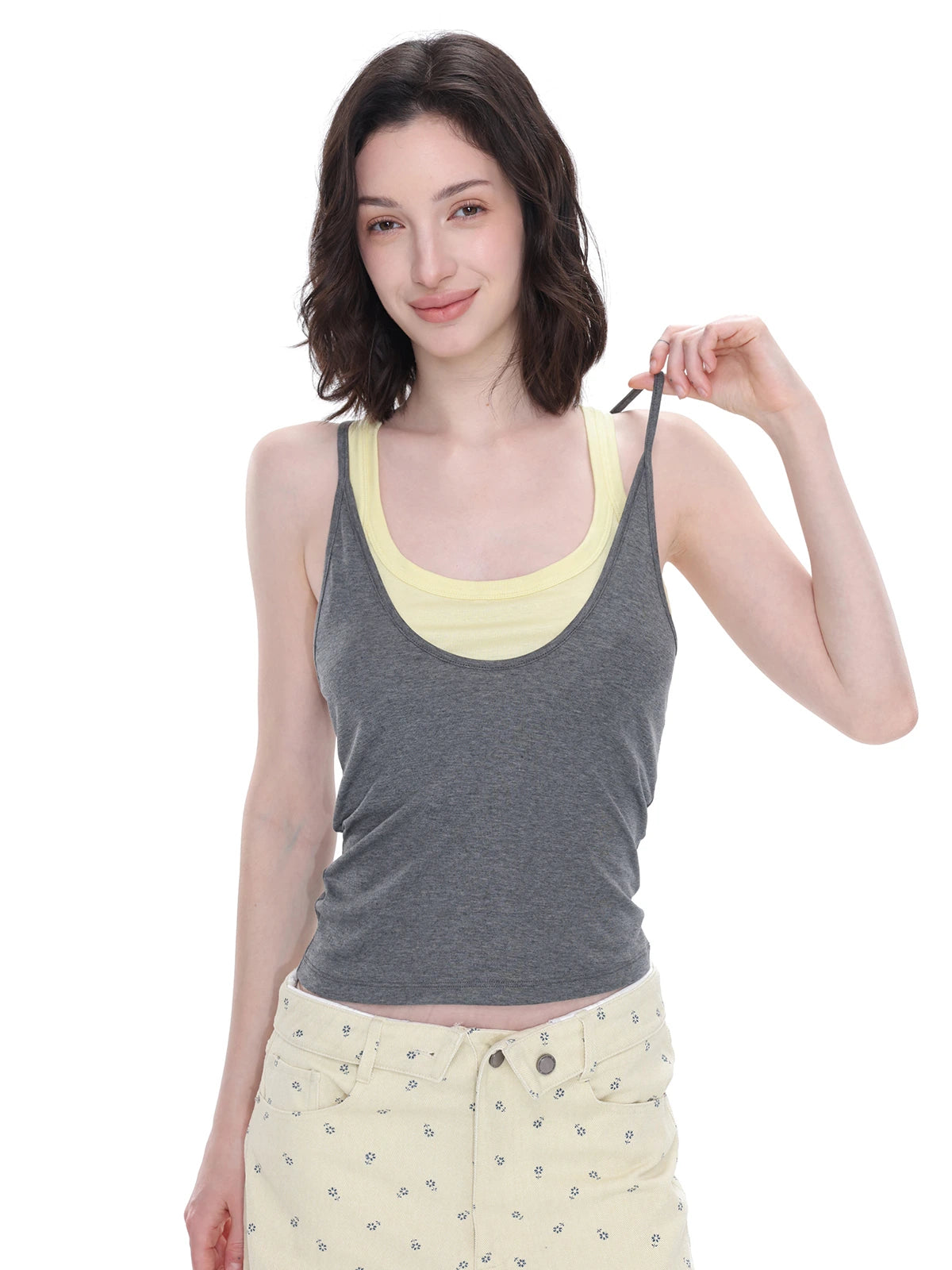 Cross-Back Layered Tank Top