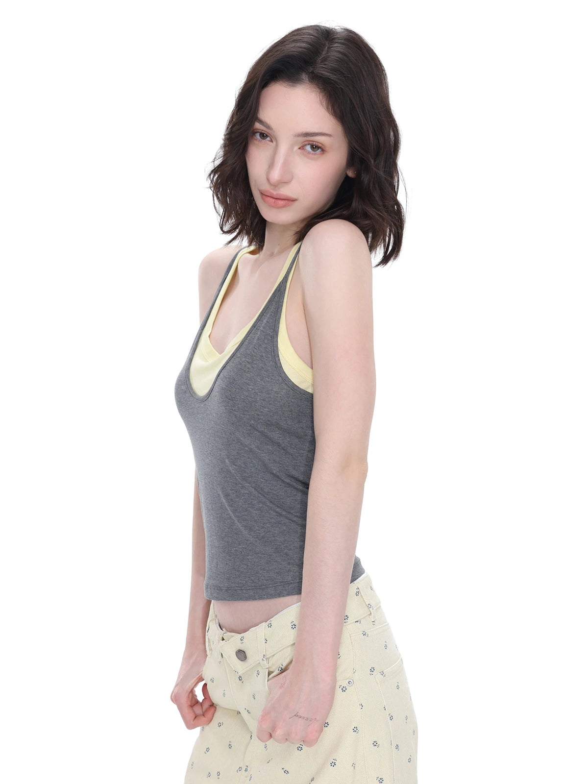 Cross-Back Layered Tank Top