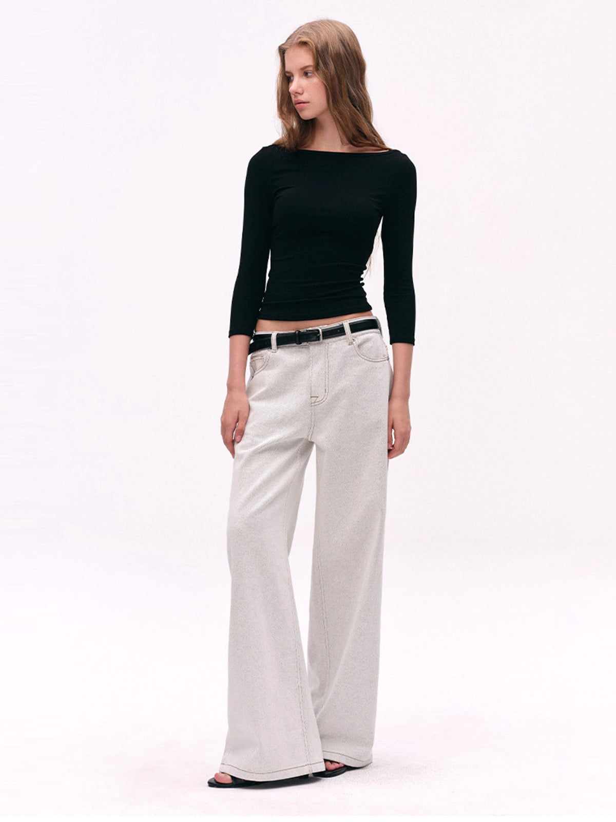 Cross-Shoulder Boatneck Top