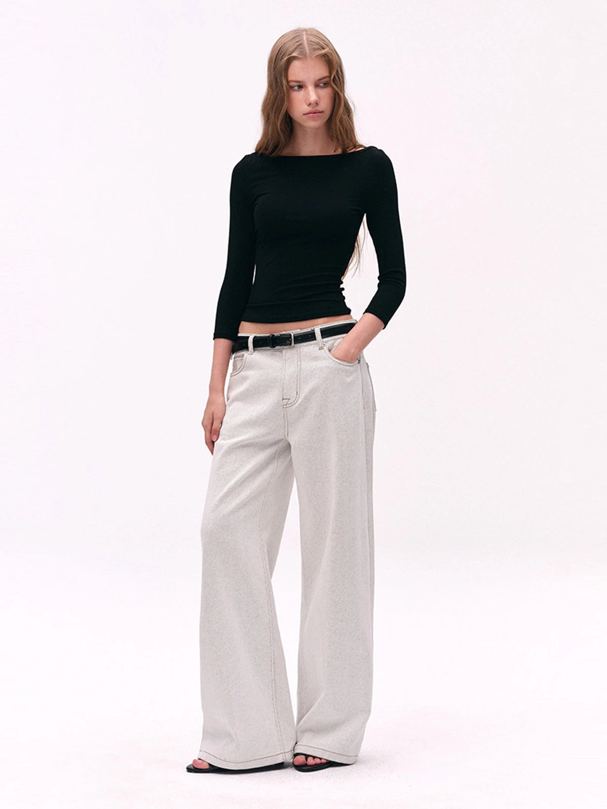Cross-Shoulder Boatneck Top