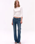 Cross-Shoulder Boatneck Top