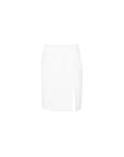 Curved-Seam Side-Slit Midi Skirt