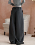 Double-Pleat Barrel-Leg Pants