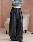 Double-Pleat Barrel-Leg Pants