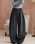 Double-Pleat Barrel-Leg Pants