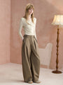 Double-Pleat Barrel-Leg Pants