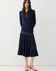Double-Pocket Henley Long Sleeve Top