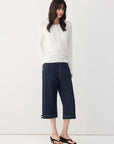 Double-Pocket Henley Long Sleeve Top