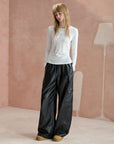 Double-Waist Cargo Wide-Leg Pants