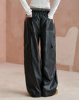 Double-Waist Cargo Wide-Leg Pants