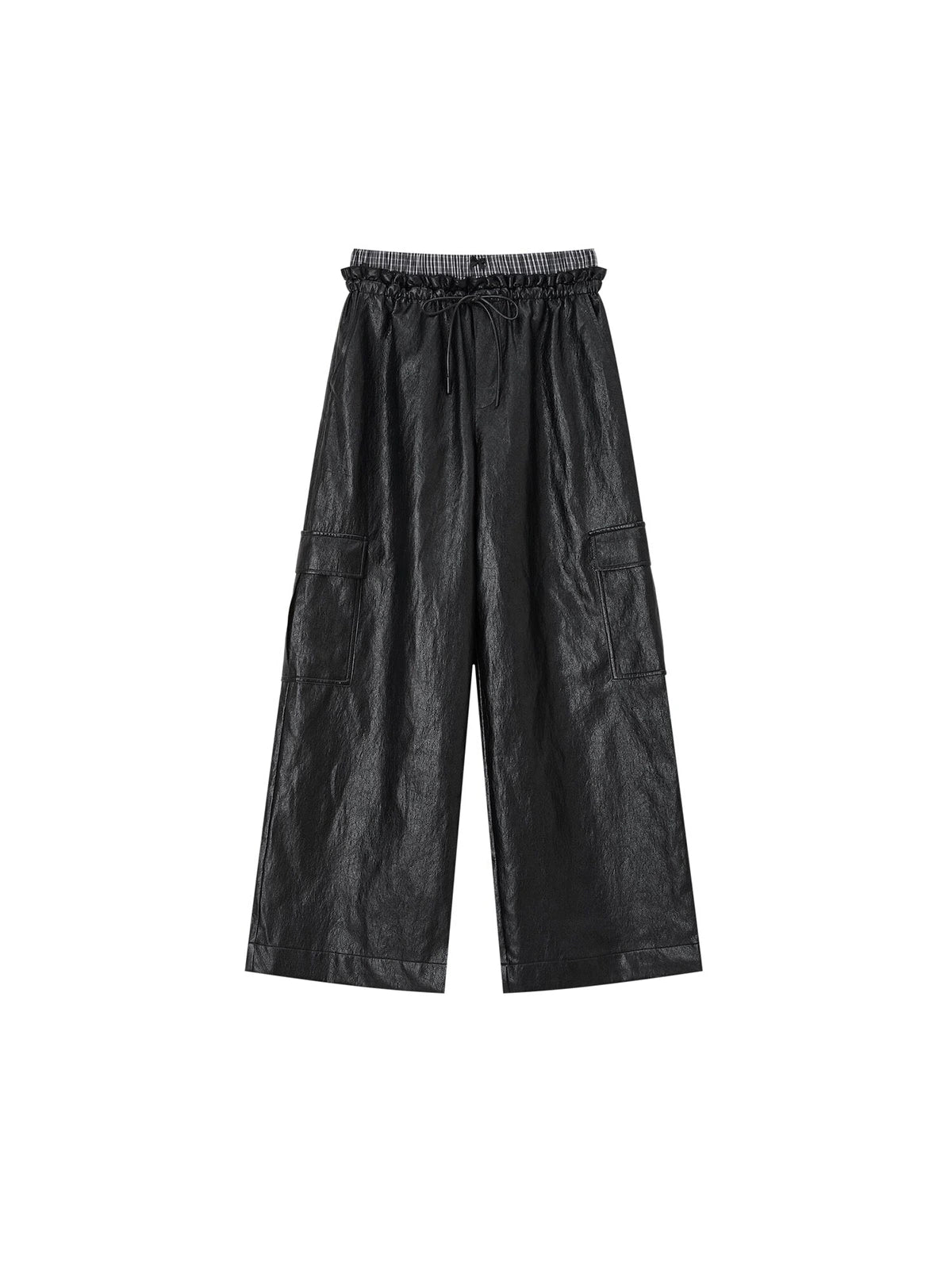 Double-Waist Cargo Wide-Leg Pants