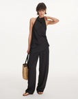 Draped Cowl-Neck Halter Top