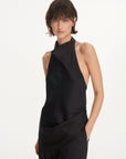 Draped Cowl-Neck Halter Top