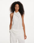 Draped Cowl-Neck Halter Top