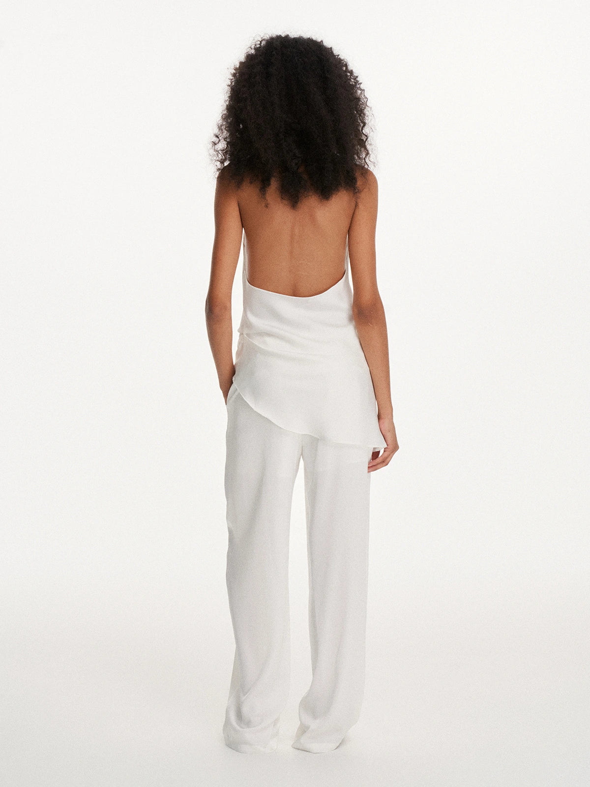 Draped Cowl-Neck Halter Top