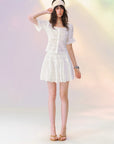 Embroidered Square-Neck Top