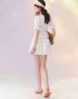Embroidered Square-Neck Top