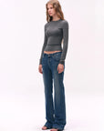 Fitted Crewneck Long-Sleeve Tee
