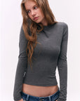 Fitted Crewneck Long-Sleeve Tee