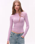 Fitted Crewneck Long-Sleeve Tee
