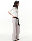 Fitted Elbow-Sleeve Crewneck Top