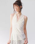 Floral Lace V-Neck Peplum Top