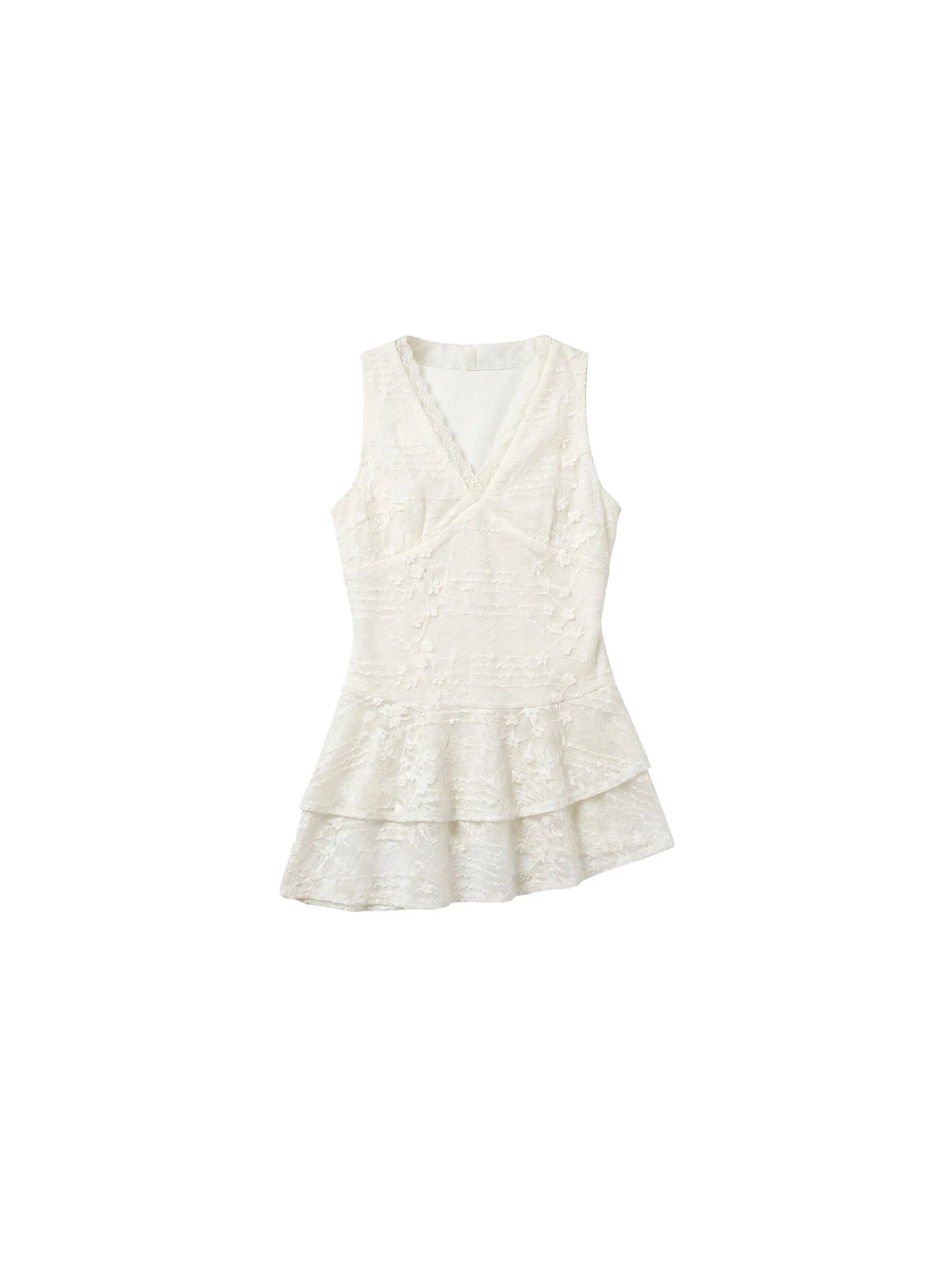 Floral Lace V-Neck Peplum Top