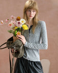 Floral Lettuce-Trim Henley Top