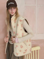 Floral Stand-Collar Zip Vest